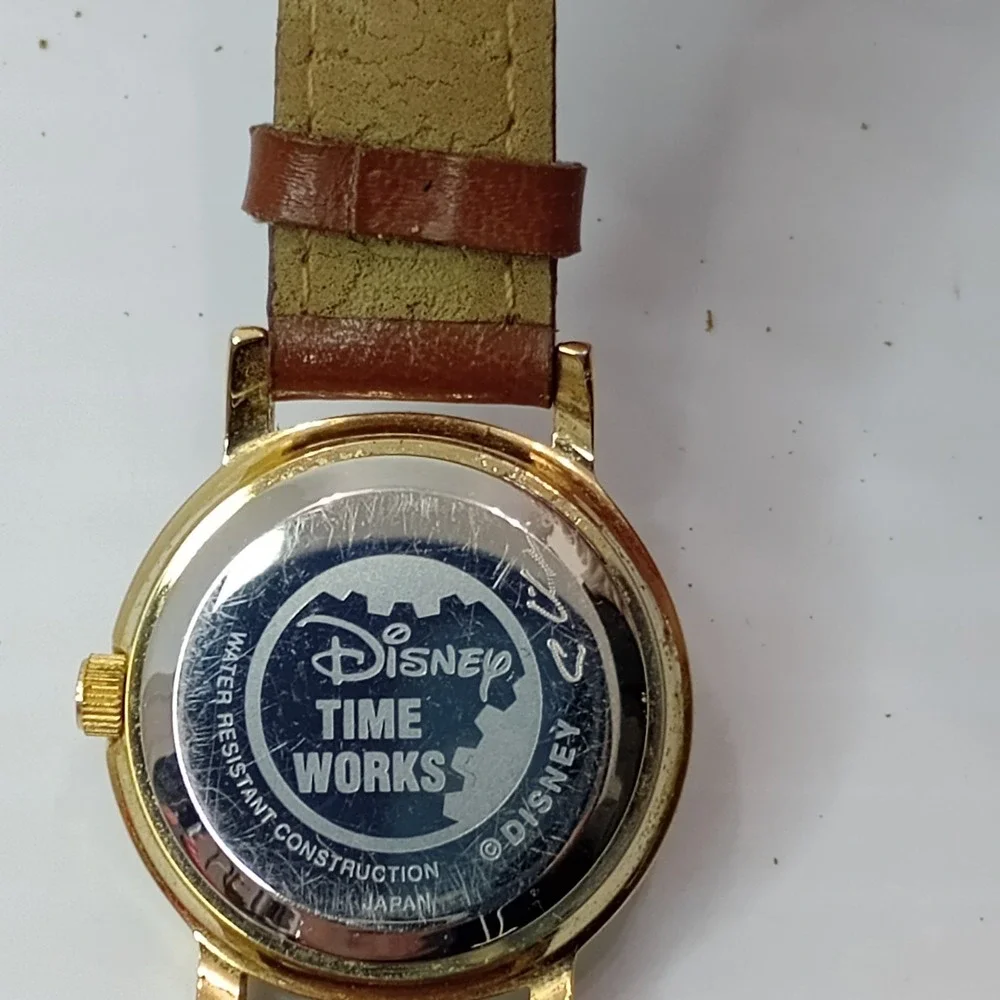 Disney Tinker‎ Bell Floating Rhinestones Gold Tone Quartz Time Works New Battery